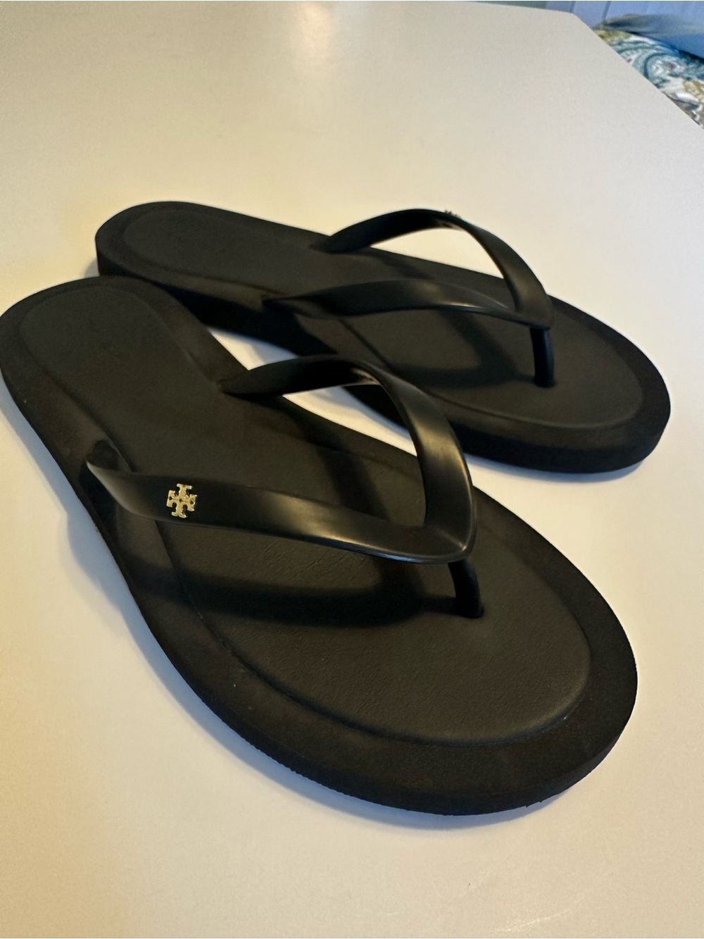 Tory Burch Kira Black Padded Flip Flops